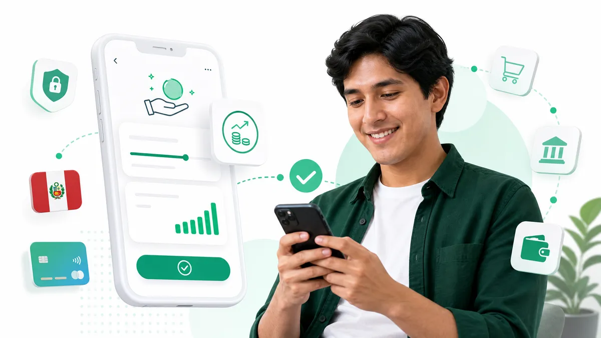 Persona solicitando préstamo con Plin desde su celular